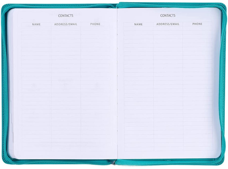 Personalized 2022 It Is Well With My Soul Teal Faux Leather Planner