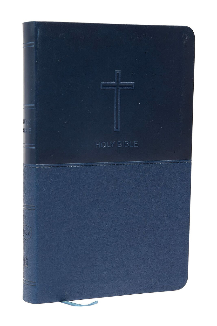 Personalized Custom Text Your Name NKJV Value Thinline Holy Bible Red Letter Edition Navy Blue Leathersoft New King James Version