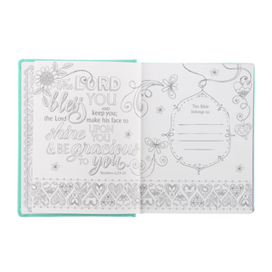 Personalized ESV My Creative Bible for Girls Teal Faux Leather Hardcover