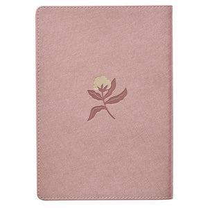 Sufficient Grace 2 Corinthians 12:9 Pearlescent Rose Faux Leather Journal