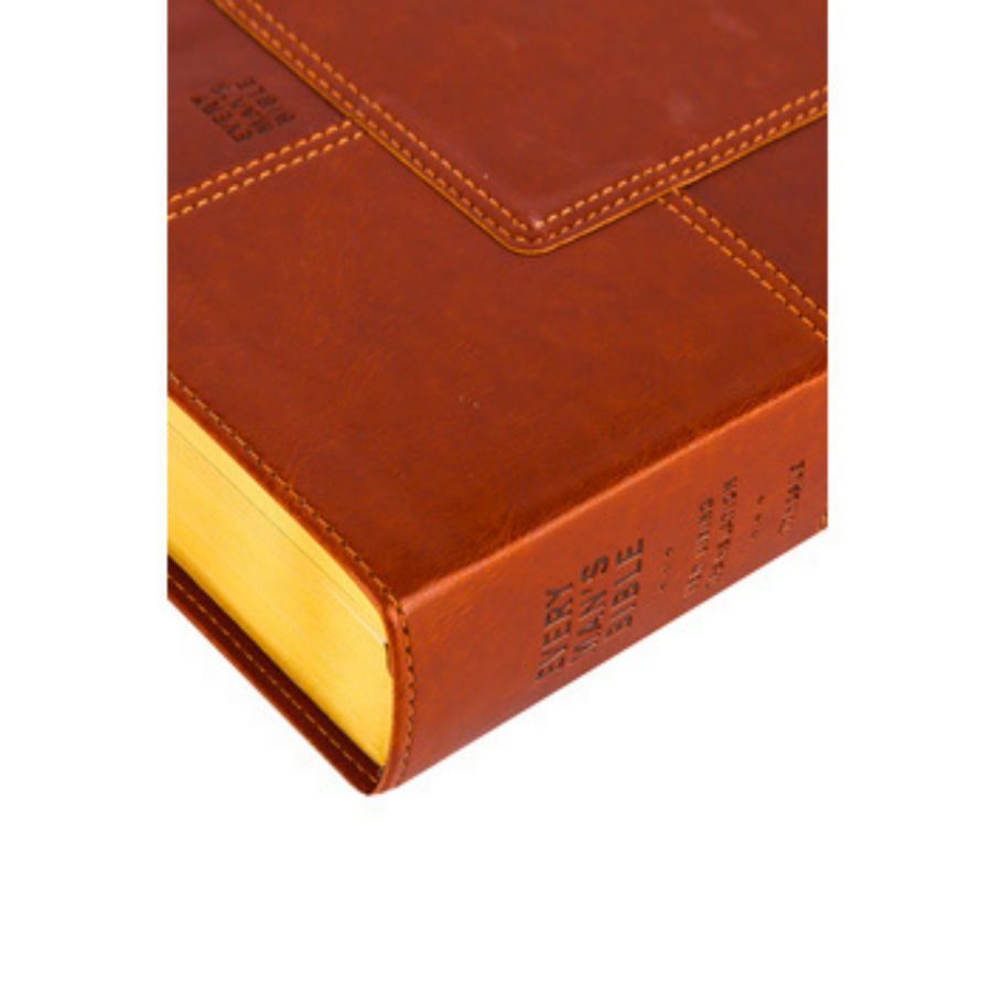 Personalized Every Man's Bible Deluxe Messenger Edition LeatherLike Brown New Living Translation