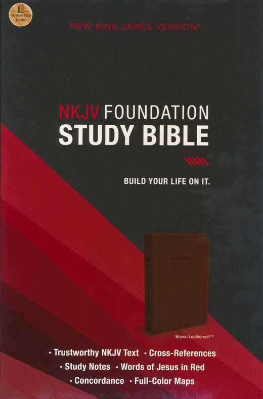 Personalized NKJV Foundation Study Bible Index Leathersoft Brown New King James Version