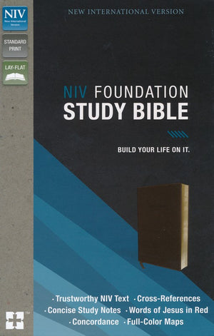 Personalized NIV Foundation Study Bible Leathersoft Brown Red Letter Edition