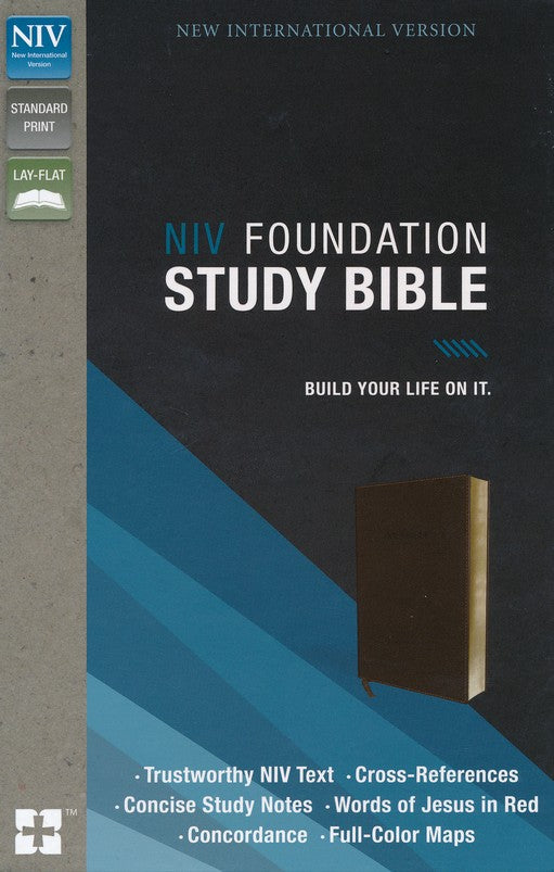 Personalized NIV Foundation Study Bible Leathersoft Brown Red Letter Edition