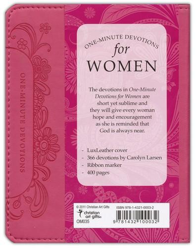 One Minute Devotions For Girls Faux Leather Pink