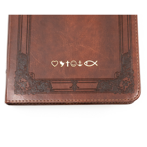 Personalized ESV Large Print Personal Size Bible Soft Leather-Look Chestnut