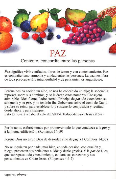 El Fruto del Espiritu Pamfleto (The Fruit of the Spirit, Pamphlet)