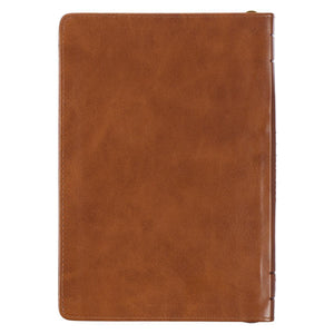 Be Strong Joshua 1:9 Toffee Brown Faux Leather Zippered Journal