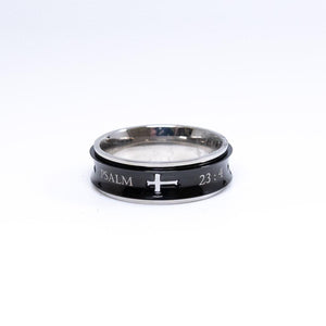 Fear Not Psalm 23:4 - Men's Spinner Ring