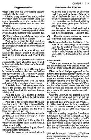 Personalized NIV and KJV Side-by-Side Bible Large Print Navy/Tan