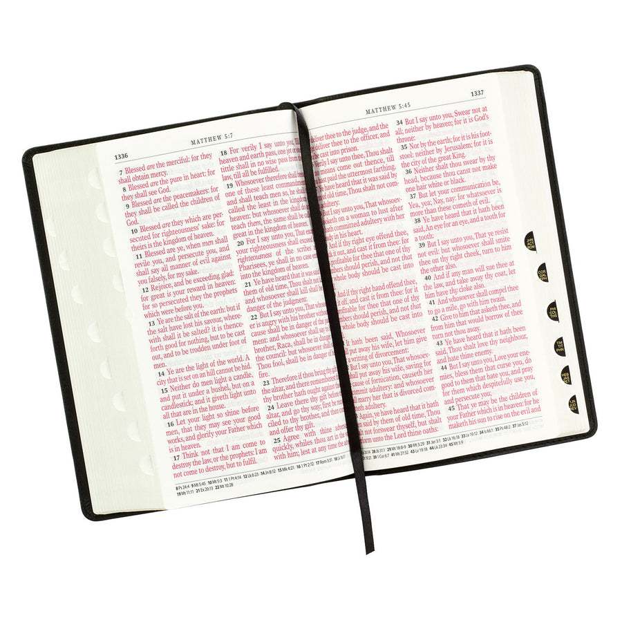 Personalized Bible KJV Giant Print Holy Bible Full Grain Premium Leather Thumb Index Black