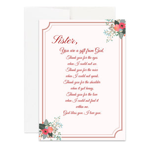 Christian Thank You Sister Card for Appreciation Card Christian Thank You to Sister Gift for Christian Appreciation