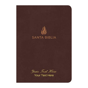 Personalized Custom Text Your Name Biblia Compacta Letra Gde. RVR 1960 Piel Fab. Marron (RVR 1960 LGE. Print Compact Bible Bon. Leather Brown)