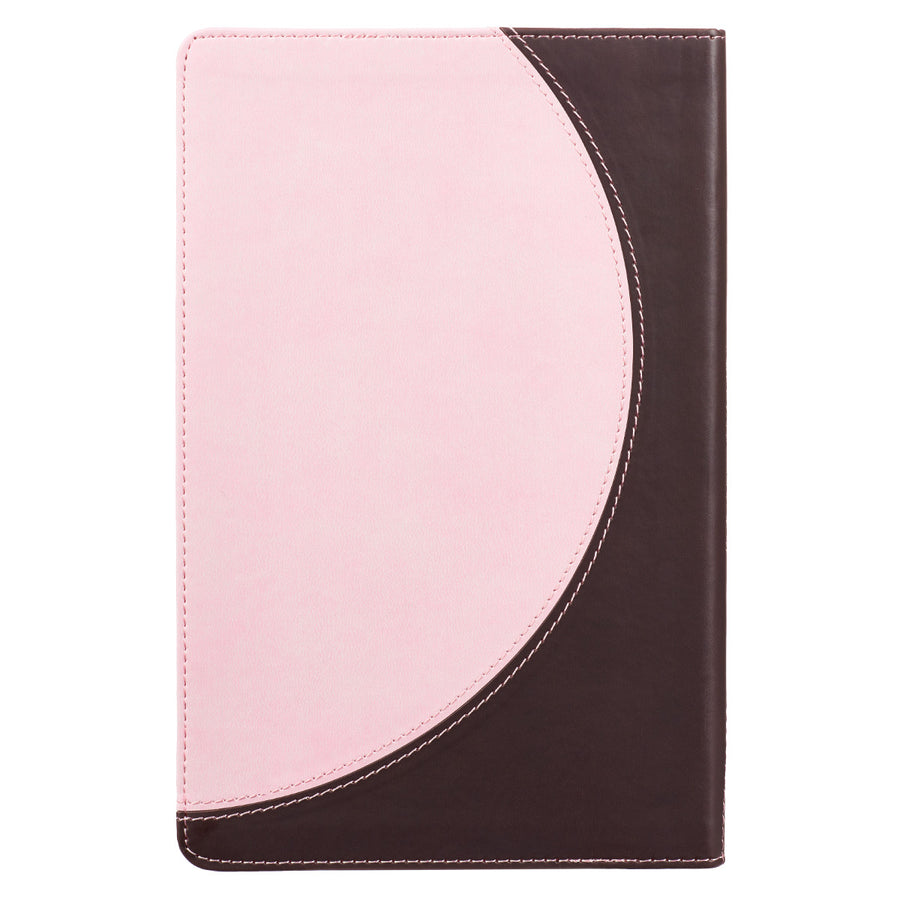 Personalized Bible KJV Gift Edition Standard Size LuxLeather 2-Tone Pink/Brown King James Version