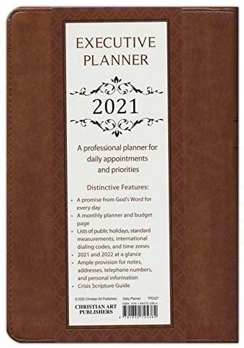 Personalized 2021 for I Know The Plans I Have for You Executive Planner with Zipper, Brown