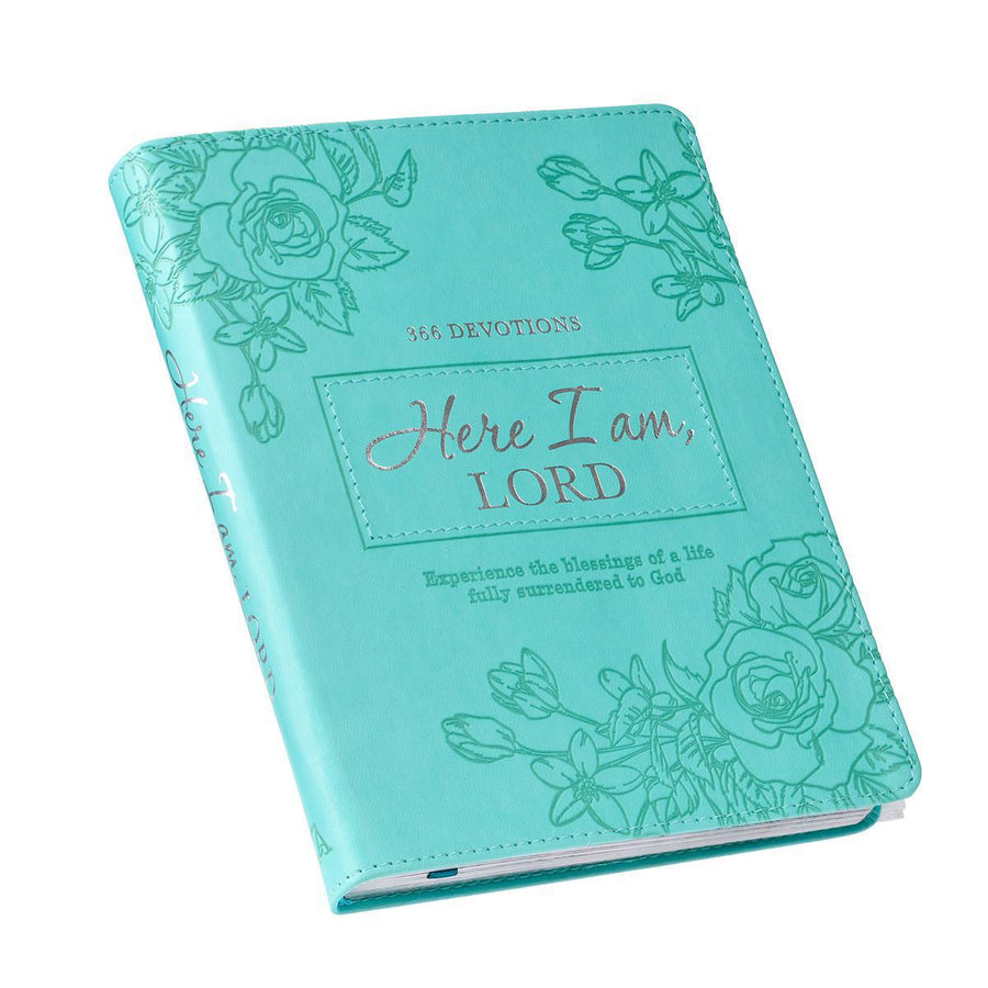 Here I Am, LORD Teal Faux Leather Devotional