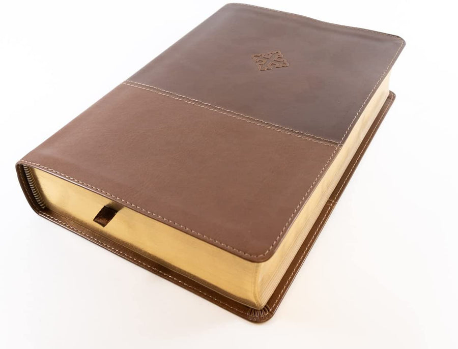 Personalized The Amplified Study Bible Leathersoft Brown Large Print