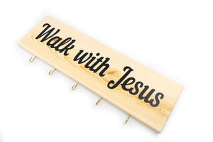 Walk With Jesus Key Holder Wood Decor