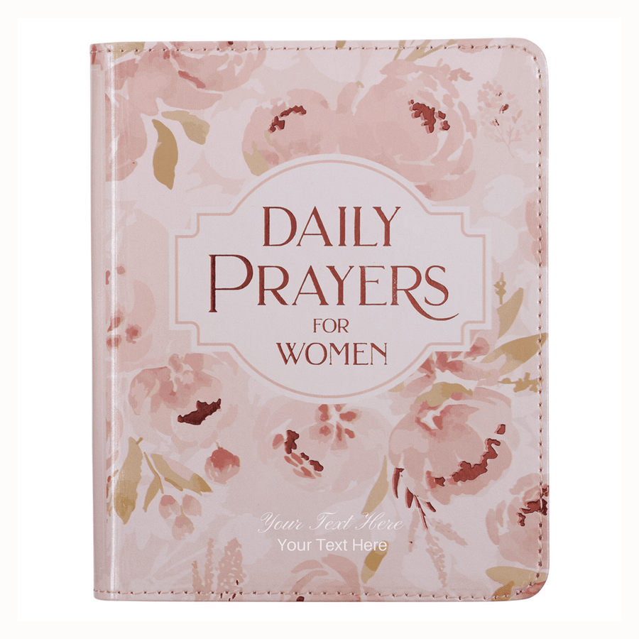 Personalized Custom Text Your Name Daily Prayers for Women Devotional Pink Floral Faux Leather