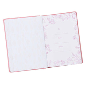 Personalized Journal Be Still & Know Slimline Psalm 46:10 Faux Leather Pink