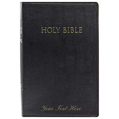 Personalized KJVER Thinline Bible/Large Print Genuine Leather Black