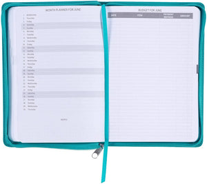 Personalized 2022 It Is Well With My Soul Teal Faux Leather Planner