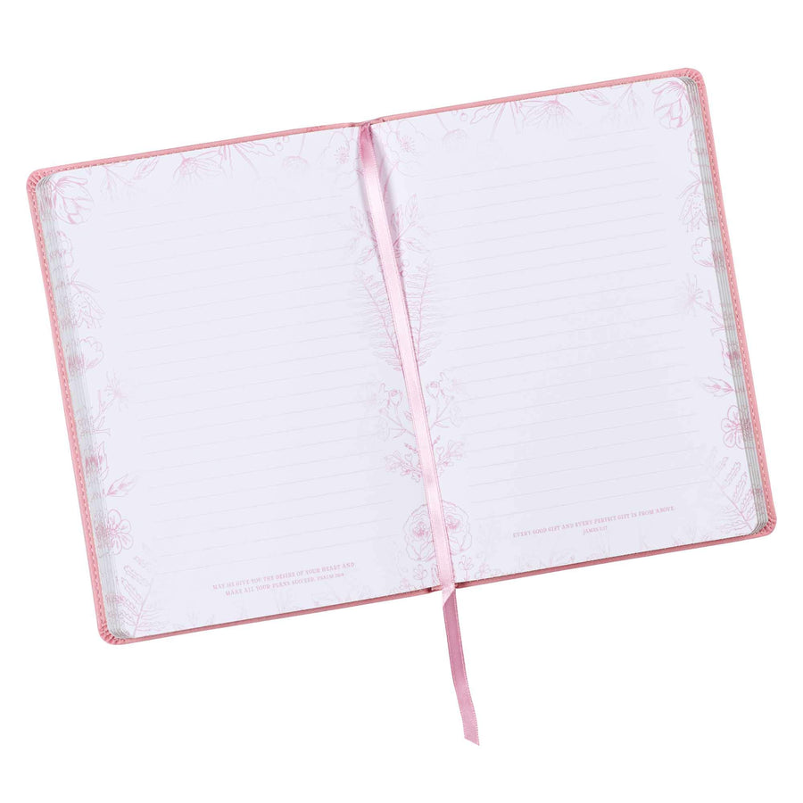 Be Still and Know Psalm 46:10 Slimline Pink Faux Leather Journal