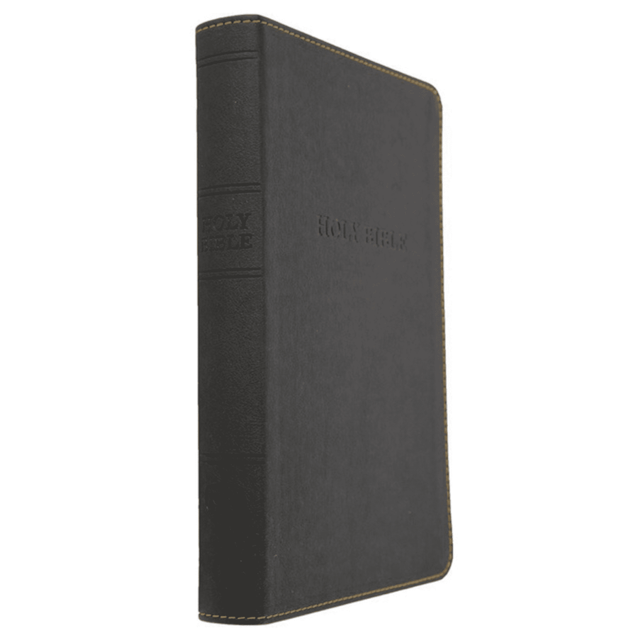 Personalized Custom Text Your Name KJV Deluxe Gift Bible Comfort Print Black Leathersoft