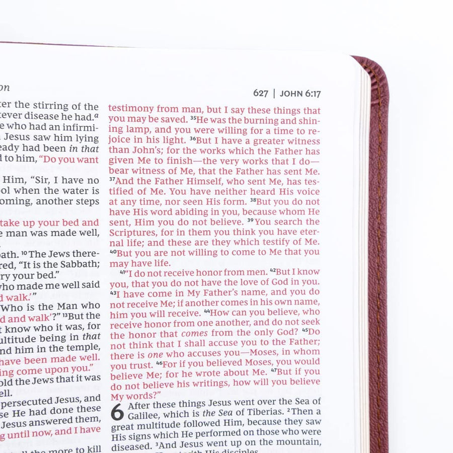 Personalized NKJV Deluxe Gift Bible Burgundy Leathersoft Red Letter Comfort Print