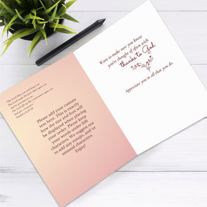 Personalized Ministry Appreciation Card Custom Your Photo Image Upload Your Text Greeting Card