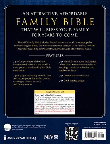 Personalized NIV Family Bible Hardcover Red Letter Edition White