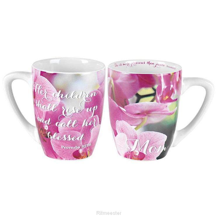 Purple Orchid Mom Proverbs 31:28 Mug