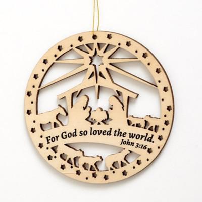 John 3:16 Laser Cut Wooden Christmas Ornament