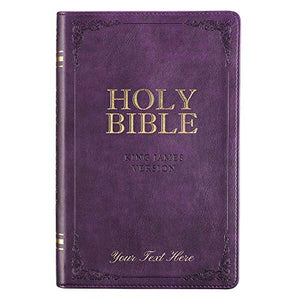 Personalized KJV Purple Faux Leather Deluxe Gift Bible Indexed King James Version