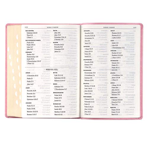 Personalized KJV Holy Bible Giant Print Full-Size Bible Pink Faux Leather Bible w/ Ribbon Marker