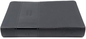 Personalized KJV Personal Size Reference Bible Giant Print Leather-Look Black Indexed