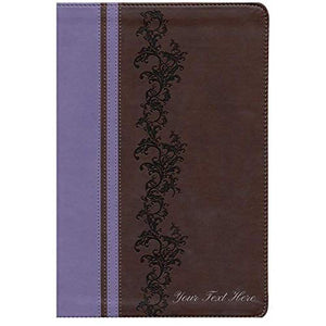 Personalized KJV Holman Rainbow Study Bible Brown/Lavender LeatherTouch