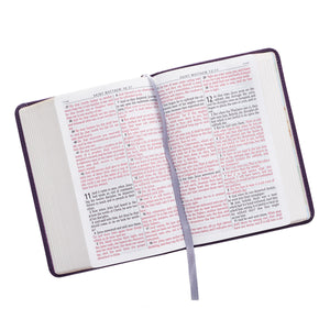 Personalized Custom Text Your Name KJV Holy Bible COMPACT LuxLeather Purple King James Version