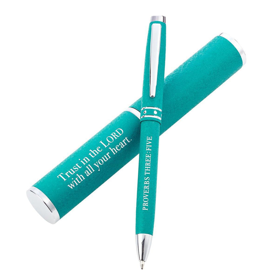 Trust In The Lord Proverbs 3:5 Teal Gift Pen