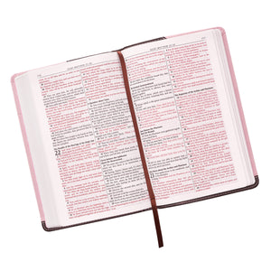 Personalized Bible KJV Gift Edition Standard Size LuxLeather 2-Tone Pink/Brown King James Version