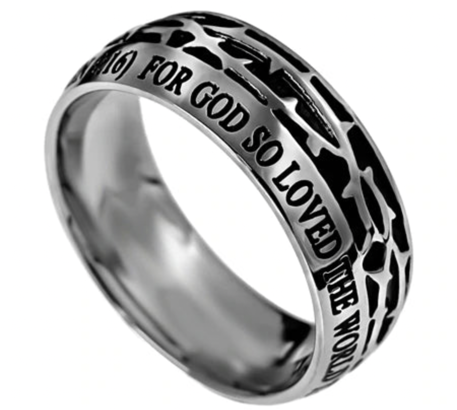 John 3:16 Men's Crown of Thorns Ring