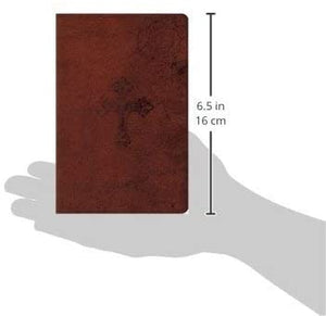 Personalized ESV Compact Bible TruTone Walnut Weathered Cross Design