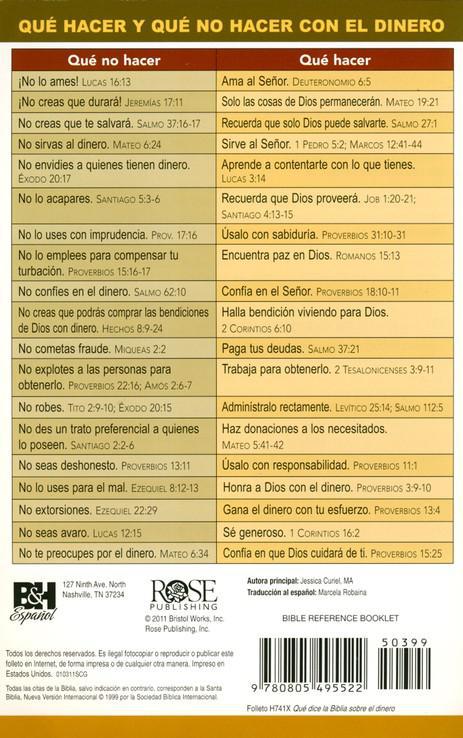 ¿Qué Dice la Biblia Sobre el Dinero? Folleto (What Does the Bible Say about Money? Pamphlet)