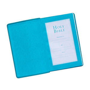 Personalized Custom Text Your Name KJV Holy Bible Gift Edition LuxLeather Turquoise King James Version