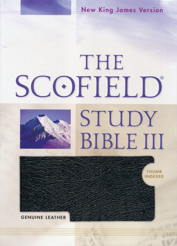 Personalized NKJV The Scofield Study Bible III Thumb Indexed Genuine Leather Black