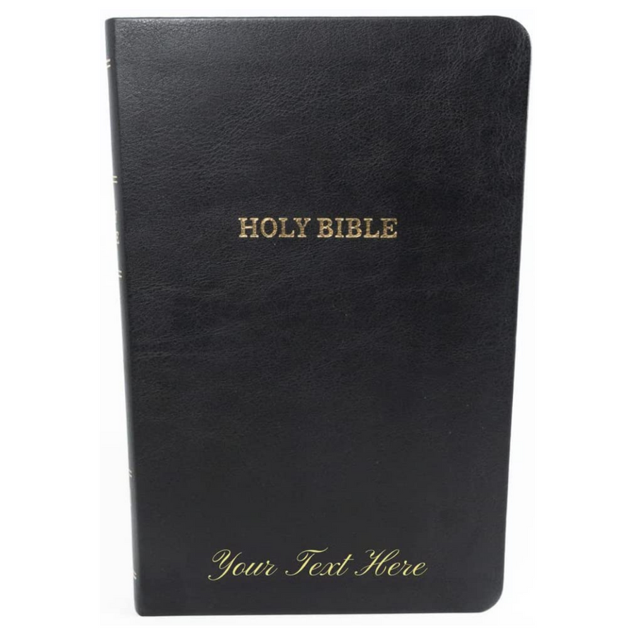 Personalized KJV Thinline Bible Comfort Print Black Leathersoft