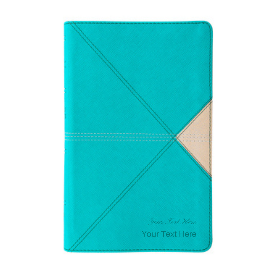 Personalized NASB Comfort Print Thinline Bible Soft Teal Leather Red Letter Edition