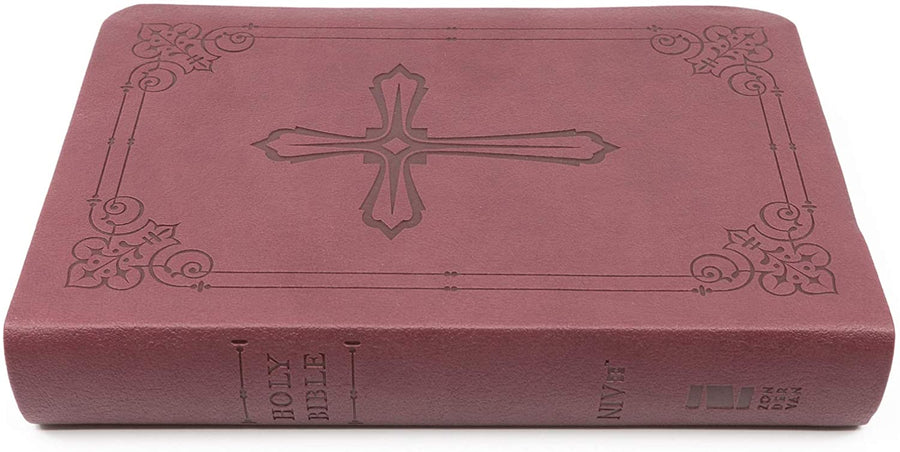 Personalized NIV Compact Bible Burgundy LeatherSoft w/Cross