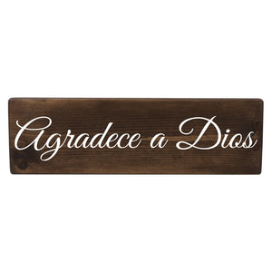 Agradece a Dios Spanish Wood Decor