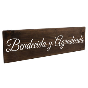 Blessed And Grateful Spanish Wood Decor